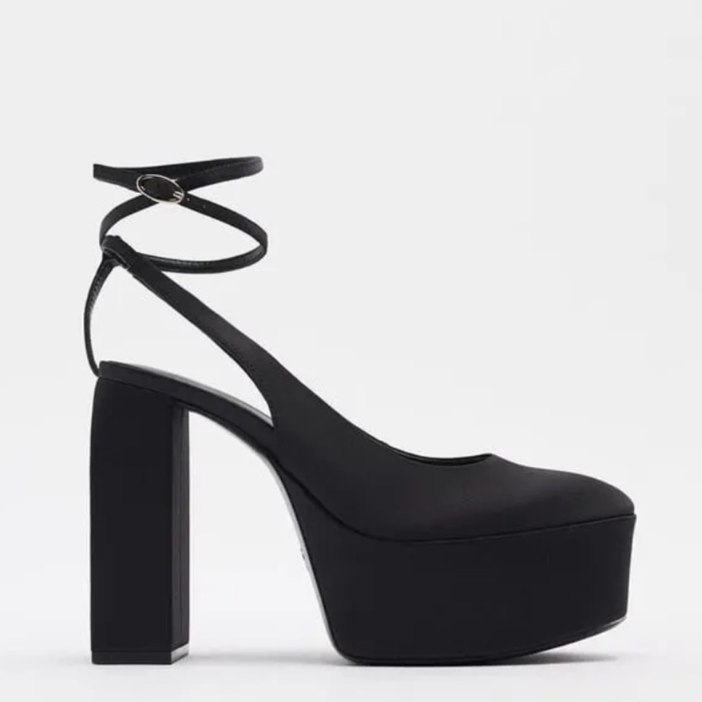 ZARA PLATFORM HEELED SLINGBACK SHOES